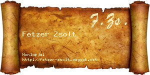 Fetzer Zsolt névjegykártya